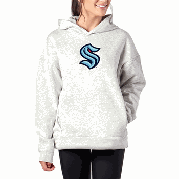 Seattle Kraken NHL Kadi Hoodie with Zipper Pockets Heather Grey Large