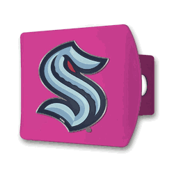 Seattle Kraken Pink Metal Hitch Cover with  3D Color Emblem