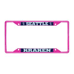 Seattle Kraken Pink Metal License Plate Frame - 6.25"x12.25"