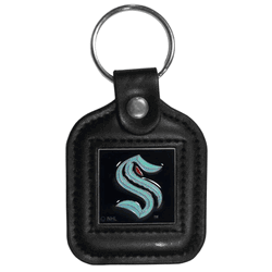 Seattle Kraken Square Leather Key Chain