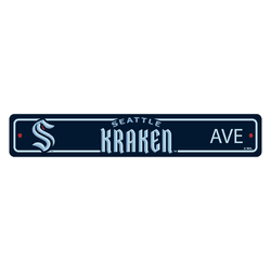 Seattle Kraken Team Color Street Sign Dcor 4in. X 24in. Lightweight