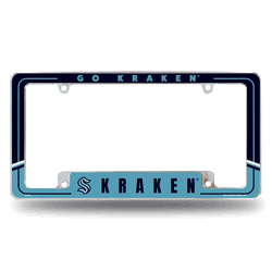 Seattle Kraken Two-Tone 12" x 6" Chrome All Over Automotive License Plate Frame
