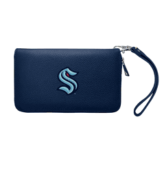 Seattle Kraken Zip Organizer Wallet Pebble NAVY