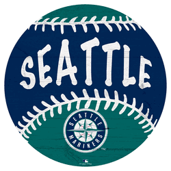 Seattle Mariners 12" Baseball Cutout Sign with City Name
