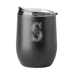 Seattle Mariners 16oz Black Etch Powder Coat Curved Bev