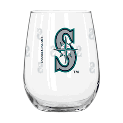 Seattle Mariners 16oz Satin Etch Curved Beverage Glass