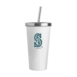 Seattle Mariners 20oz Logo Stainless Straw Tumbler
