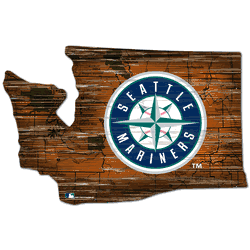 Seattle Mariners 24in. Distressed State w/Logo Sign