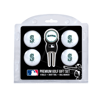 Seattle Mariners 4 Ball Gift Set + Divot Tool & Marker