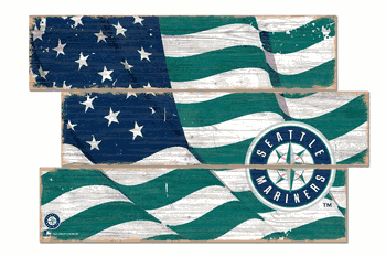 Seattle Mariners American Flag 3 Plank