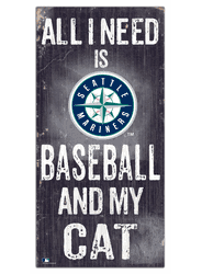 Seattle Mariners Baseball and My Cat 6x12 Sign