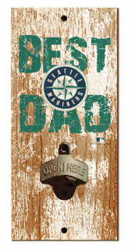 Seattle Mariners Best Dad Bottle Opener  Wood Sign