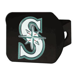 Seattle Mariners Black Metal Hitch Cover - 3D Color Emblem