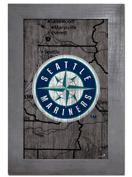 Seattle Mariners City Map 11x19 Sign