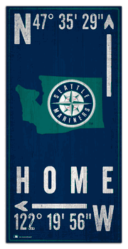 Seattle Mariners Coordinate 6x12 Sign