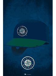 Seattle Mariners Ghost Helmet 17x26
