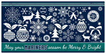 Seattle Mariners Merry and Bright 6x12 Sign