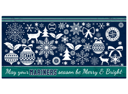Seattle Mariners Merry and Bright 6x12 Sign