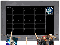 Seattle Mariners Monthly Chalkboard with frame & clothespins 11x19 Sign