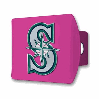 Seattle Mariners Pink Metal Hitch Cover with  3D Color Emblem