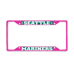 Seattle Mariners Pink Metal License Plate Frame - 6.25"x12.25"