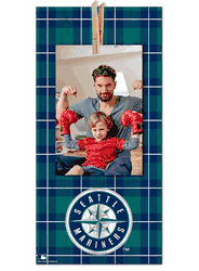 Seattle Mariners Plaid Clothespin 6x12 Sign