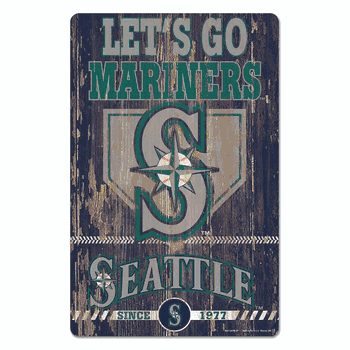 Seattle Mariners Sign 11x17 Wood Slogan Design