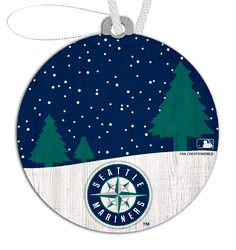 Seattle Mariners Snow Scene Ornament