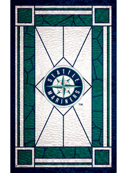 Seattle Mariners Stained Glass 11x19 Wood Sign