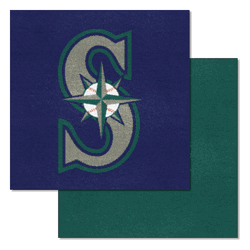 Seattle Mariners Team Carpet Tiles - 45 Sq Ft. Blue & Green