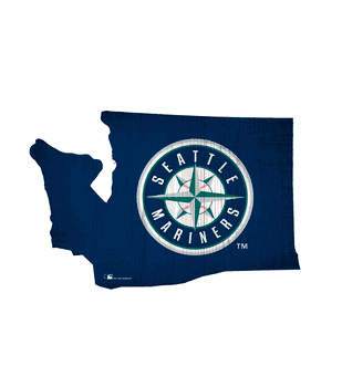 Seattle Mariners Team Color Logo State Cutout Sign