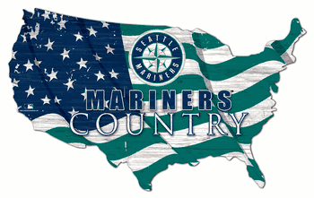 Seattle Mariners USA Shape Flag Cutout