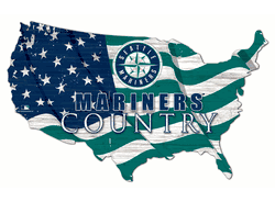 Seattle Mariners USA Shape Flag Cutout