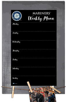 Seattle Mariners Weekly Chalkboard with frame & clothespins 11x19 Sign