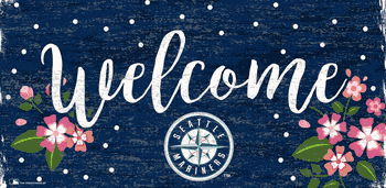 Seattle Mariners Welcome Floral 6x12 Sign