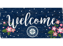 Seattle Mariners Welcome Floral 6x12 Sign
