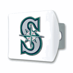 Seattle Mariners White Metal Hitch Cover with  3D Color Emblem