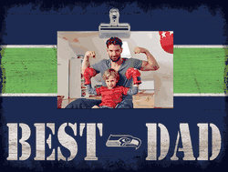 Seattle Seahawks 10" x 8" Best Dad with Stripe Clip Frame