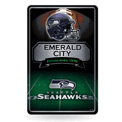 Seattle Seahawks  11" x 17" Metal Home Dcor Sign