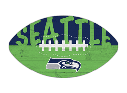 Seattle Seahawks 12" Football Cutout Sign with City Name