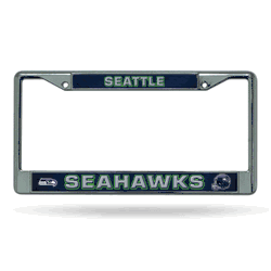 Seattle Seahawks  12" x 6" Chrome Frame With Decal Inserts