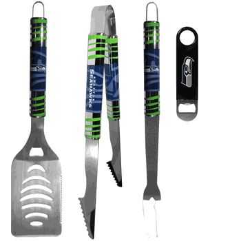 Seattle Seahawks 3 pc BBQ Set and Bottle Opener