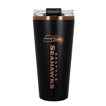 Seattle Seahawks 32oz Black and Copper Big Slim with Straw
