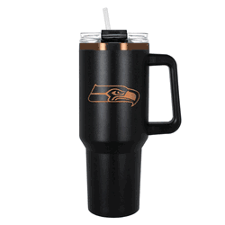 Seattle Seahawks 40oz Black and Copper Colossus Travel Mug with Straw