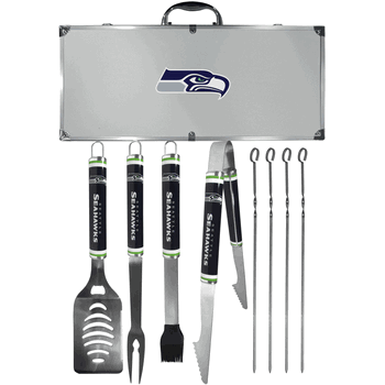Seattle Seahawks 8 pc Logo BBQ Set