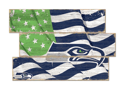 Seattle Seahawks American Flag 3 Plank