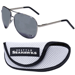 Seattle Seahawks Aviator Sunglasses and Sports Case
