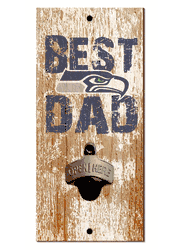 Seattle Seahawks Best Dad Bottle Opener  Wood Sign