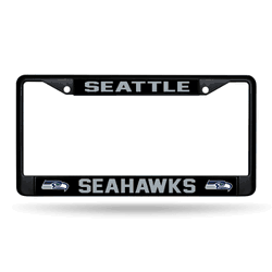 Seattle Seahawks  Black Chrome Frame with Decal Inserts 12" x 6" Car/Truck Auto Accessory