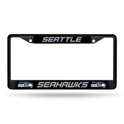 Seattle Seahawks  Black Chrome Frame with Plastic Inserts 12" x 6" Car/Truck Auto Accessory